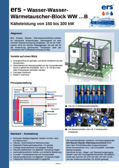 Prospekt Wasser-Wasser-Wärmetauscher